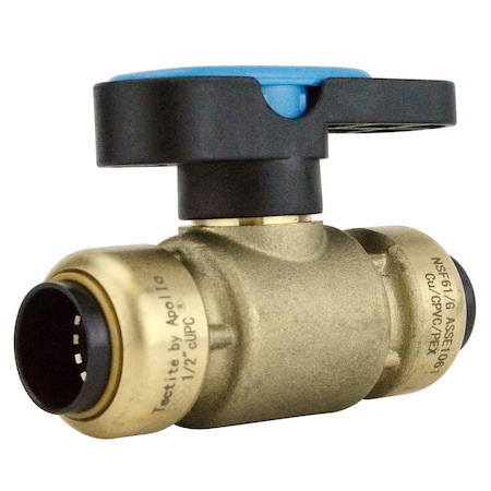 Apollo 1/2 in. Brass Push-To-Connect Compact Ball Valve with Lockable Handle FSBBV12TX